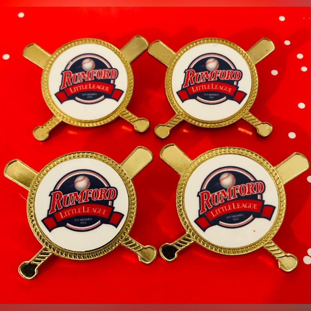 Little League Vintage Lapel Pins (4) Rumford Ri Little League Established 1951
